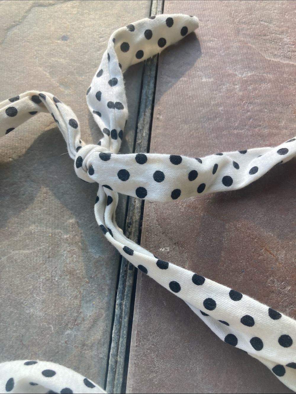 Y2K Vintage Polka Dot Halter Bikini Top - Black on White - Picture 9 of 11